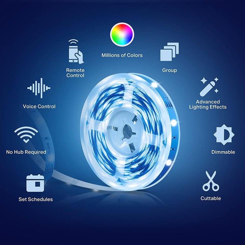 Kasa Smart شريط إضاءة LED، 16.4 قدم شريط LED واي فاي يعمل مع أليكسا، جوجل هوم، سمارت ثينغز، سطوع عالي مع 16 مليون لون، RGB، تجميع، طول قابل للتعديل، يصل إلى 25,000 ساعة (KL400L5) - Image 3